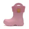 Cizme de ploaie pentru copii, personalizabile, D.D.Step, roz inchis, din cauciuc cu interior textil detașabil, brant termic_SI106-52973-20/21_Pebebe