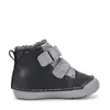 Ghete D.D.Step baieti, piele naturala, imblanite, bleumarin cu gri, model cu Urs polar_W066-62479A-20_Pebebe