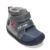 Ghete D.D Step baieti, piele naturala, talpa flexibila, captuseala textila, gri_A071-62646-21_Pebebe