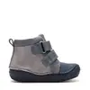 Ghete D.D Step baieti, piele naturala, talpa flexibila, captuseala textila, gri_A071-62646-21_Pebebe