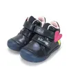 Ghete D.D Step fete, fluorescent, piele naturala, talpa flexibila, captuseala textila, bleumarin sidef, model curcubeu si inimioara_A082-62750-20_Pebebe