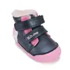 Ghete D.D.Step fete, piele naturala, imblanite, bleumarin sidef, model cu Urs polar_W066-62479D-20_Pebebe