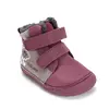 Ghete D.D Step fete, Barefoot, piele naturala, captuseala din blana, roz cu gri, emblema cu norisor_W070-62495C-20_Pebebe