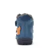 Ghete D.D.Step imblanite, baieti, piele naturala, talpa flexibila, albastru, model cu urs_W029-62556A-19_Pebebe