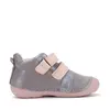 Pantofi D.D. Step fete, primii pasi, piele naturala, talpa flexibila, gri, model cu bufnita_S015-62450-19_Pebebe