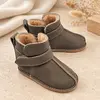 Cizme din piele pentru copii, talpa flexibila, primii pasi, imblanite, kaki_RO-106-6-20_Pebebe