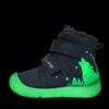 Ghete D.D Step baieti, piele naturala, fluorescente, imblanite, albastru inchis_W082-62555A-20_Pebebe