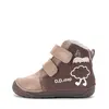 Ghete D.D Step copii, Barefoot, piele naturala, captuseala din blana, maro, emblema cu norisor_W070-62495F-20_Pebebe