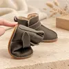 Cizme din piele pentru copii, talpa flexibila, primii pasi, imblanite, kaki_RO-106-6-20_Pebebe