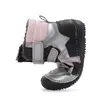 Ghete barefooot D.D Step fete, piele naturala, talpa felxibilă, argintiu cu roz_W063-62643DM-25_Pebebe