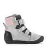 Ghete barefooot D.D Step fete, piele naturala, talpa felxibilă, argintiu cu roz_W063-62643DM-25_Pebebe