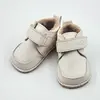 Ghete barefoot pentru copii, primii pasi, piele naturala, captuseala din blana, talpa flexibila, crem, Smiley_RO-600-7-17_Pebebe