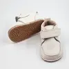 Ghete barefoot pentru copii, primii pasi, piele naturala, captuseala din blana, talpa flexibila, crem, Smiley_RO-600-7-17_Pebebe