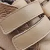Ghete copii, barefoot, primii pasi, piele naturala, captuseala din blanita, talpa felxibila, maro cu bej_RO-22-24-23_Pebebe