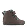 Ghete D.D Step baieti, Barefoot, piele naturala, captuseala din blana, maro inchis, emblema cu norisor_W070-62495A-20_Pebebe