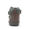 Ghete D.D Step baieti, Barefoot, piele naturala, captuseala din blana, maro inchis, emblema cu norisor_W070-62495A-20_Pebebe