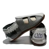 Sandale gri din piele moale cu decupaje- PL004-gri-29-Luy-