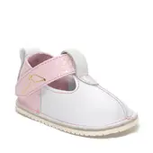 Pantofi din piele pentru copii cu scai si talpa cauciuc, alb - roz- RO-104-alb-roz-23-Angel-