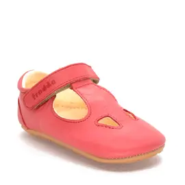 Pantofi din piele moale cu perforatii si talpa flexibila, rosu, Froddo- G1130006-6-23-Dotty Fish-