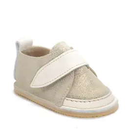 Pantofi din piele pentru copii, scai, talpa cauciuc, crem - auriu- RO-102-crem-auriu-23-By Pebebe-