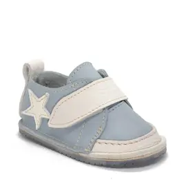 Pantofi din piele pentru copii, talpa cauciuc, alb - gri- RO-102-alb-gri-23-By Pebebe-