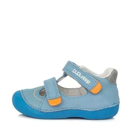 Pantofi din piele naturala, decupati, primii pași, baieti, D.D.Step, albastru- H015-403A-19-D.D. Step-