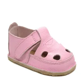 Sandale copii cu scai și talpă flexibilă de cauciuc, roz lila