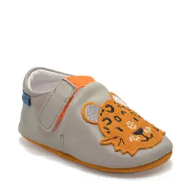 Pantofi de interior din piele naturala, gri, tigru, D.D. Step