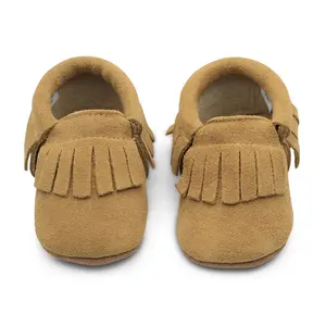 Mocasini din piele întoarsă maro- MOCS01-18-24-Dotty Fish-