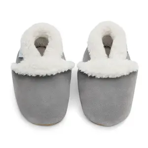 Botoșei de interior din piele întoarsă gri- SLIP04-48-60-Dotty Fish