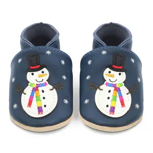 Pantofi din piele moale cu Cedric omul de zapada- BSGS019-0-6-Dotty Fish