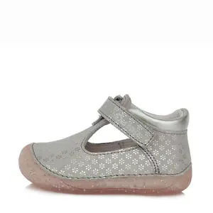 Pantofi decupati din piele naturala primii pași, Barefoot, D.D.Step, gri- H070-159-25-D.D. Step-