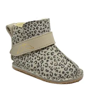 Cizme din piele pentru copii, talpa flexibila, imblanite, animal print cita- RO-106-5-23-By Pebebe-