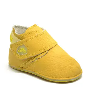 Pantofi din piele, barefoot, pentru primii pasi, Magical Shoes, BALOO, galben- BA12-23-Magical Shoes