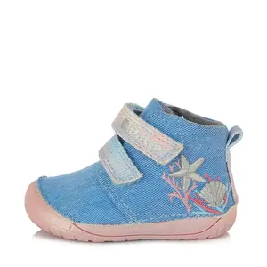 Pantofi material textil, primii pași, D.D.Step, coral, albastru- C070-186-25-D.D. Step-