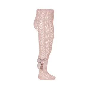 Dresuri copii bumbac crosetat cu funda, roz pal, Condor_2.530/1-8-526_Pebebe