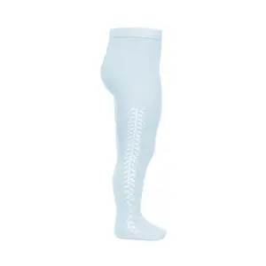 Dresuri copii din bumbac cu model lateral crosetat, baby blue, Condor_2.591/1-2-410_Pebebe