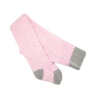 Dresuri copiiuri din bumbac si elastan, picatele gri, roz, Ciserom_649-10-11-14_Pebebe