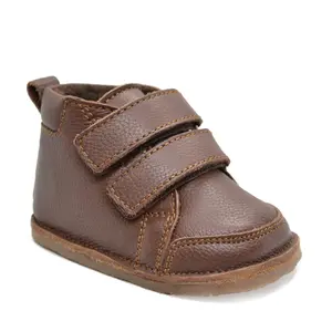 Ghete primii pasi, piele naturala, captuseala textila, talpa felxibila, maro inchis_RO-21-1-18_Pebebe