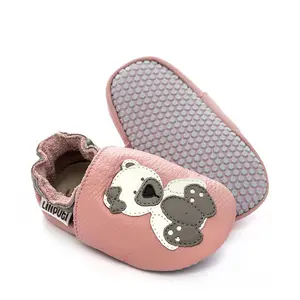 Pantofi de interior din piele naturala, talpa din piele cu tampoane antiderapante, Polar Teddy, Liliputi- 2006001014389-Liliputi-