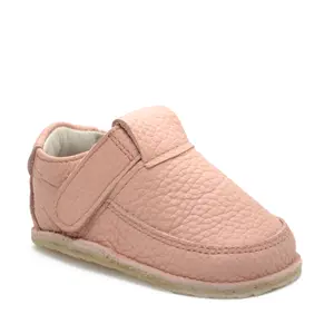 Pantofi din piele moale cu talpa flexibila si captuseala, roz pudra- RO-15-9-19-By Pebebe-