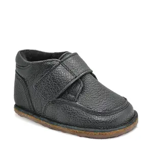 Ghete barefoot copii, din piele naturala cu scai, captuseala textila si talpa din cauciuc, negru_RO-17-12-22_Pebebe
