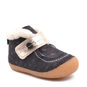 Ghete So Schuss, piele naturala, talpa flexibila, captuseala, bleumarin, Kickers- 909730-10-102-24-Kickers-