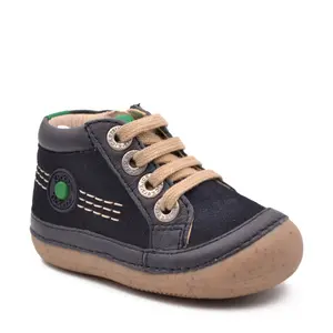 Pantofi Sonistreet, piele naturala si piele intoarsa, talpa flexibila, bleumarin, Kickers- 928062-10-10-25-Kickers-