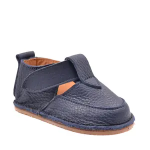Pantofi baieti, barefoot, primii pasi, talpa flexibila, bleumarin- RO-301-2-24-By Pebebe-