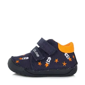 Pantofi barefoot, primii pași, material textil, bleumarin, rachete, D.D.Step- C070-321C-25-D.D. Step-