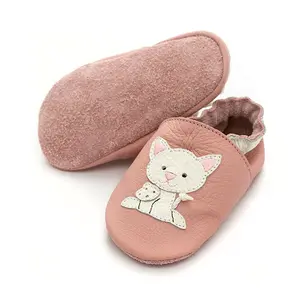 Pantofi de interior din piele naturala, talpa din piele intoarsa, Pink Pussycat, Liliputi- 2006001010800-Liliputi-