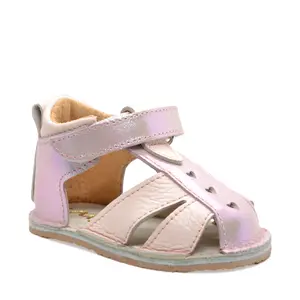 Sandale copii din piele naturala cu talpa flexibila vibram, roz perlat- RO-101-10-23-By Pebebe-