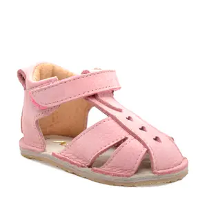 Sandale din piele naturala pentru copii cu talpa flexibila, roz- RO-200-6-23-By Pebebe-
