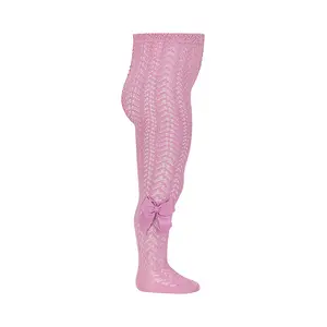 Dresuri copii bumbac crosetat cu funda, Sakura pink, Condor_2.530/1-0-584_Pebebe